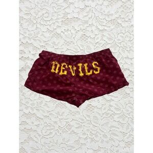vintage victoria's secret pink polka dot asu devils mini pajama shorts